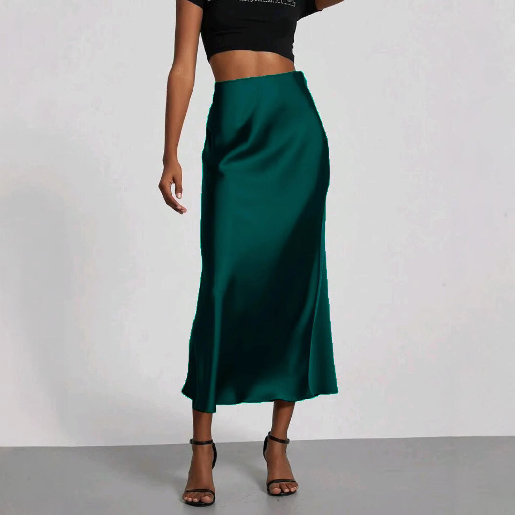 Women's Satin Maxi Skirt | Elegant Slim Fit Long Skirt - Home Decor