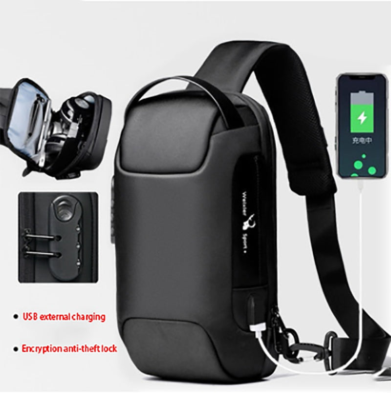 Men’s Waterproof Anti-Theft Sling Bag | USB Travel Chest Bag - Exclusive Edition