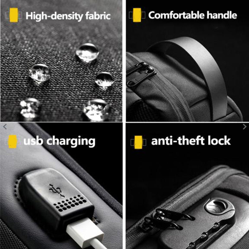 Men’s Waterproof Anti-Theft Sling Bag | USB Travel Chest Bag - Exclusive Edition