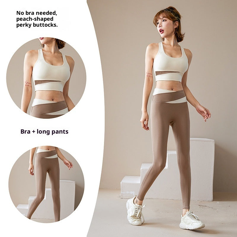 Women's Yoga Workout Set | Sports Bra & Jacket Leggings - Artistic Decor