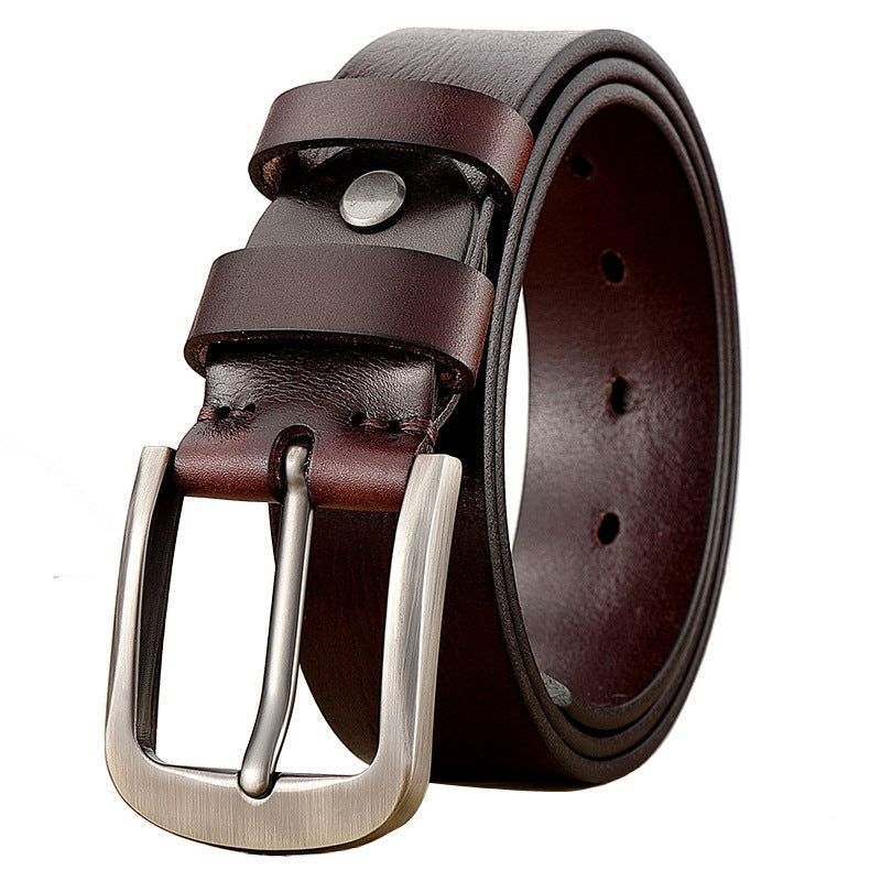 Men's Genuine Leather Belt | Classic Cowhide Dress Belt - Design Poster
