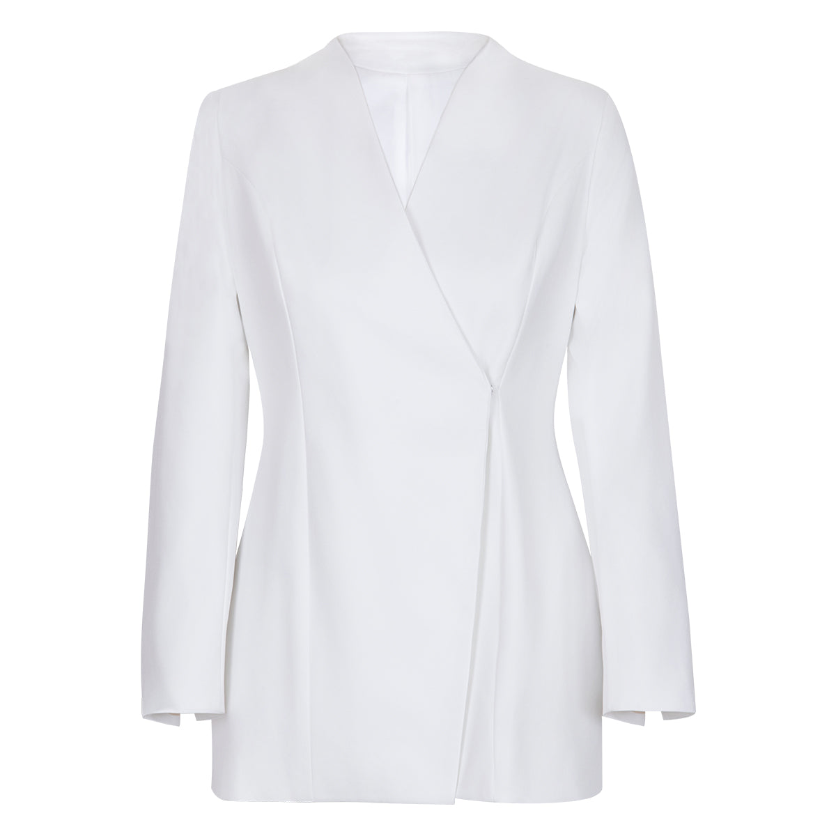White Lapel Blazers - Artistic Decor