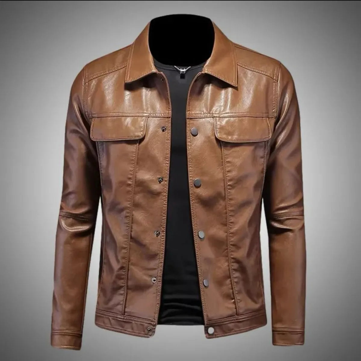 Men's Premium Leather Jacket | Classic Utility Outerwear - Home Decor