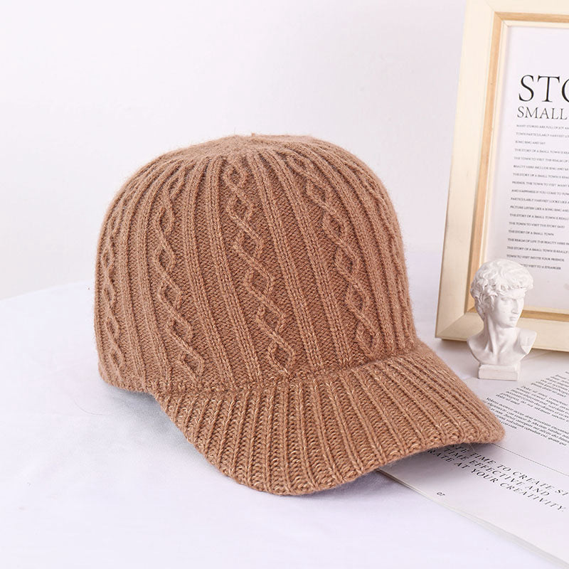 Knitted Wool Baseball Cap | Warm Winter Peaked Hat - Gallery Edition